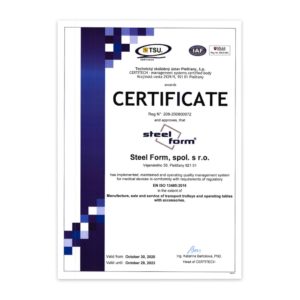 ISO Certificate Steel Form