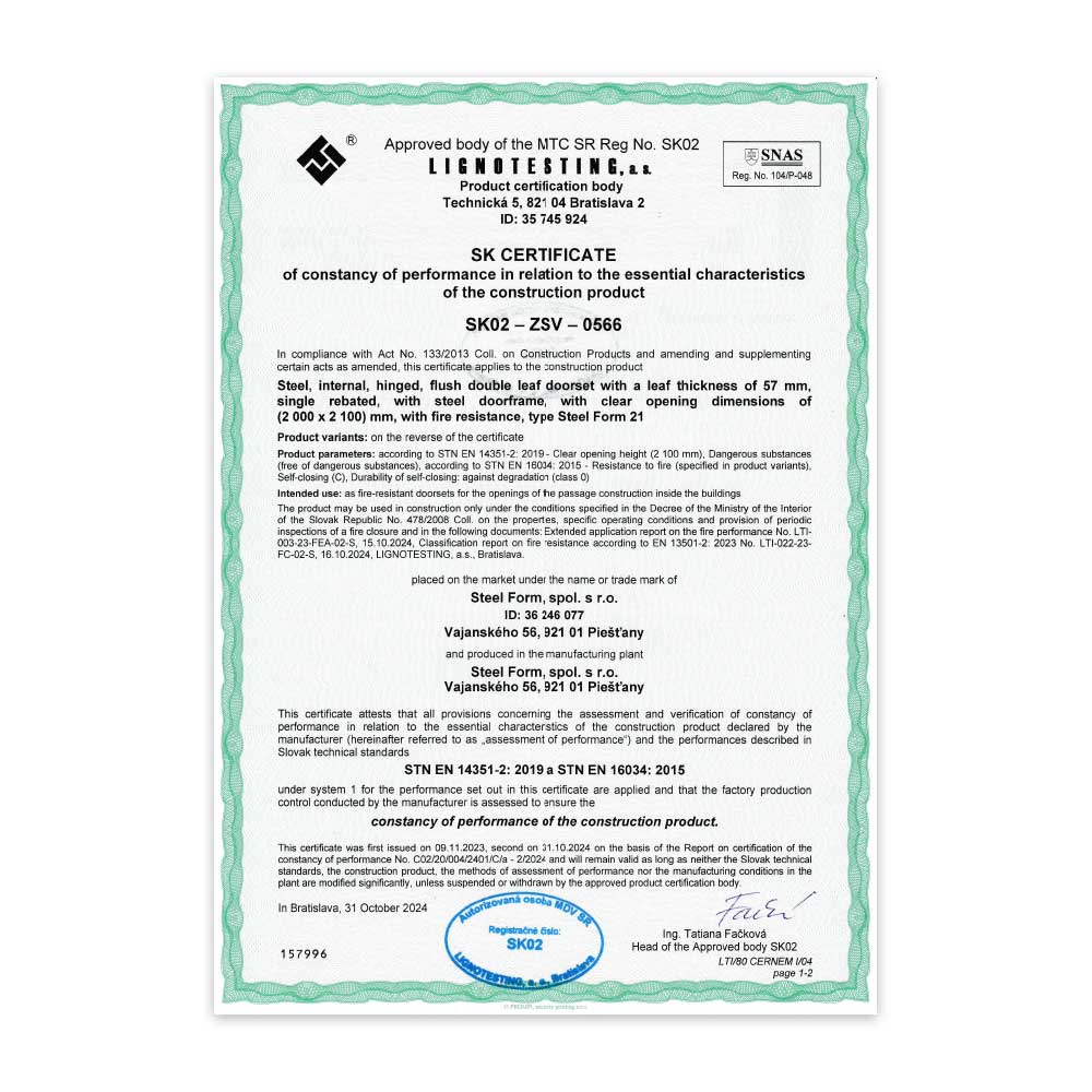 certificate SK02ZSV0566